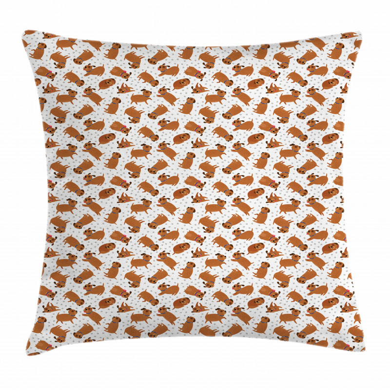 Animals and Paw Prints Pillow Cover