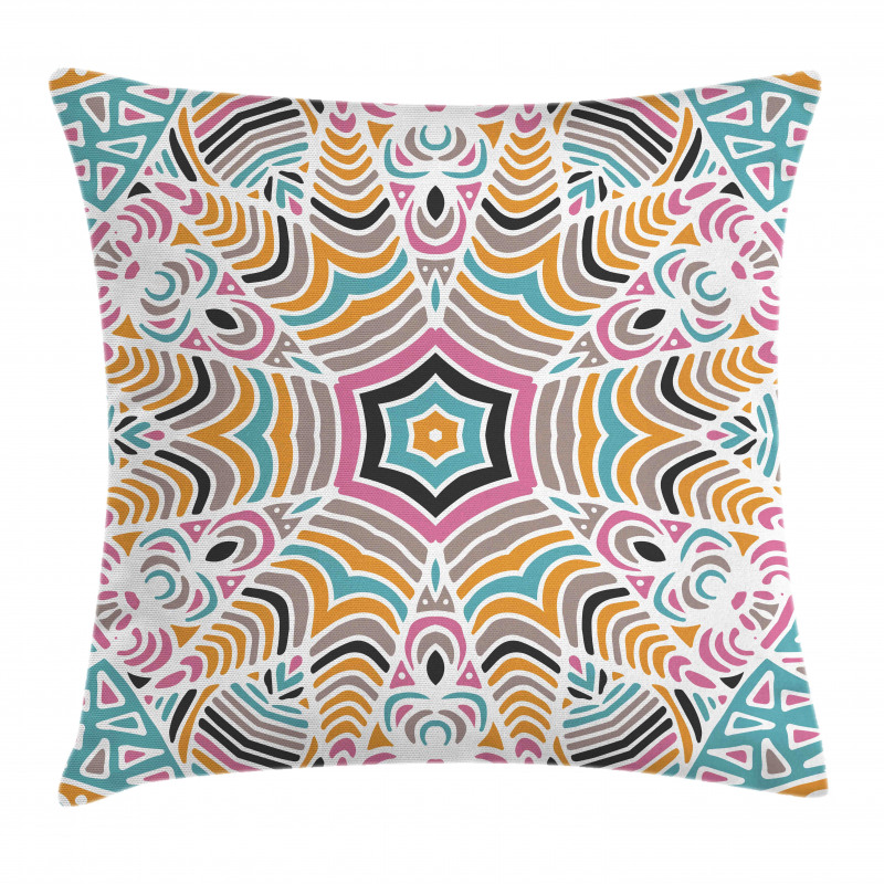 Abstract Floral Art Motif Pillow Cover