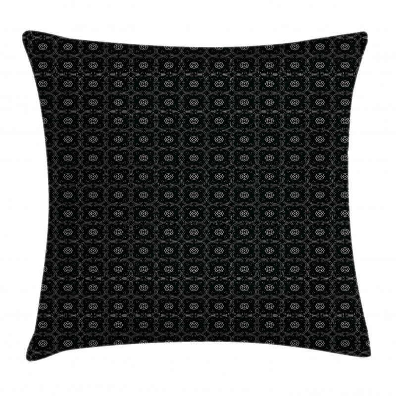 Dotted Curvy Mosaic Motifs Pillow Cover
