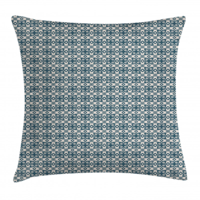 Old Motifs and Star Flowers Pillow Cover