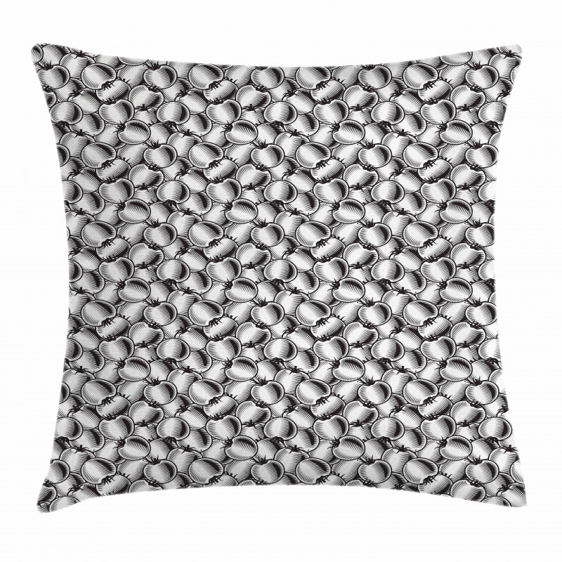 Monochrome Vegetable Pile Pillow Cover