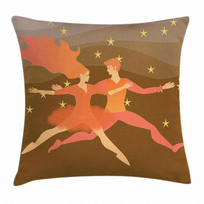 Fire Couple in the Space Pillow Cover