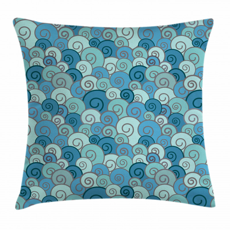 Waves in the Ocean Doodle Pillow Cover