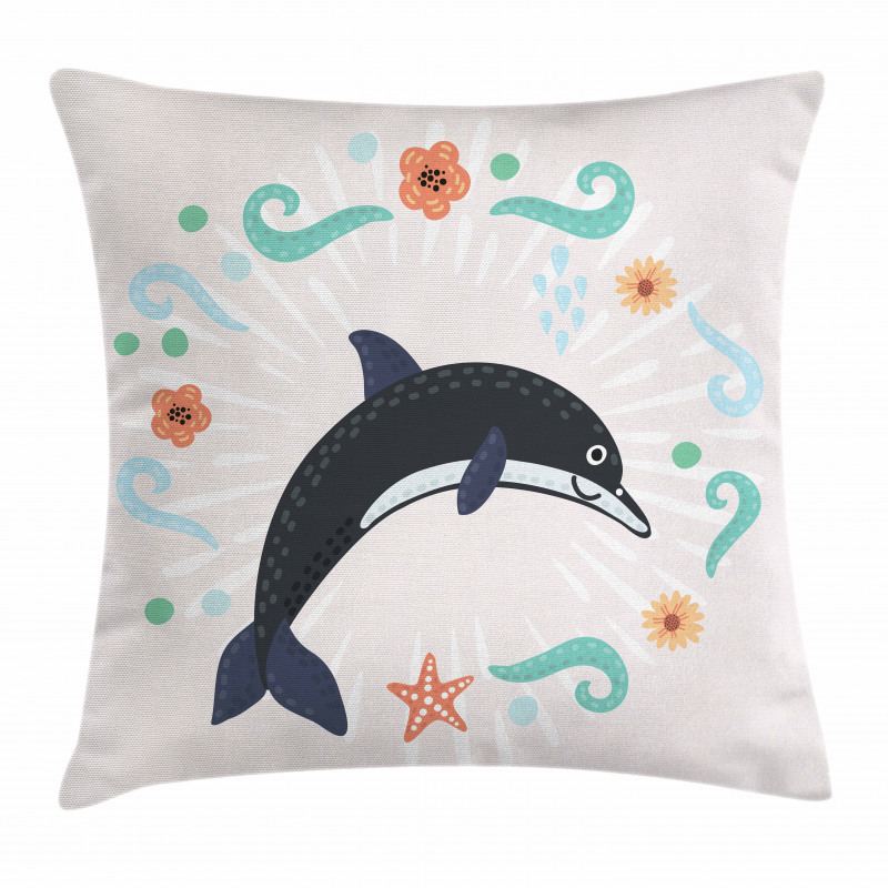 Nautical Ocean Animal Line Pillow Cover