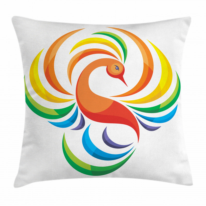 Rainbow Toned Bird Pillow Cover