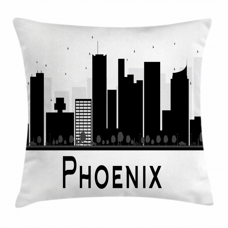 City Silhouette Skyscrapers Pillow Cover