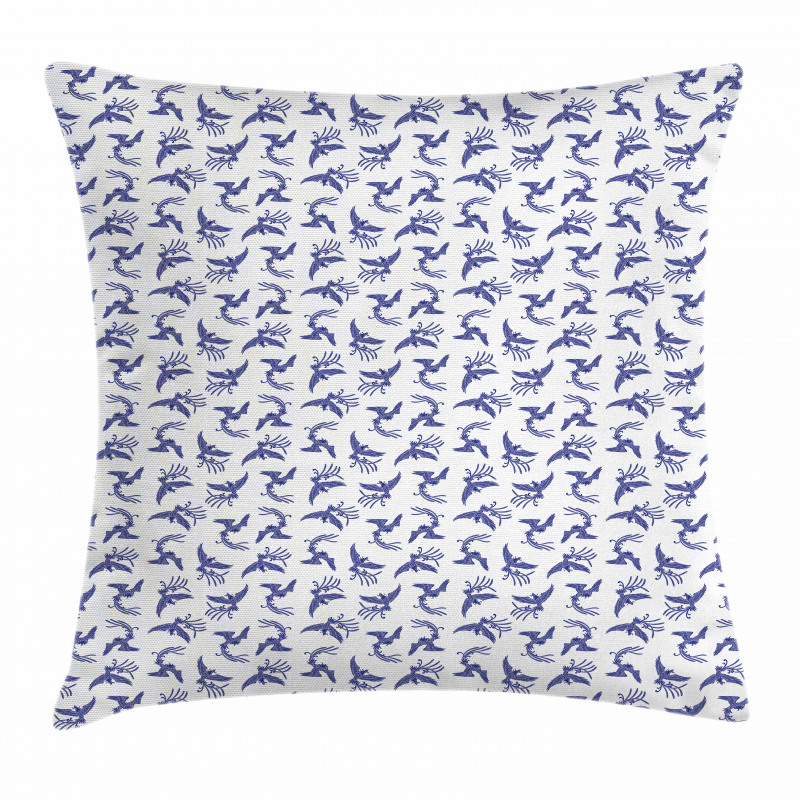 Blue Rebirth Motif Pillow Cover