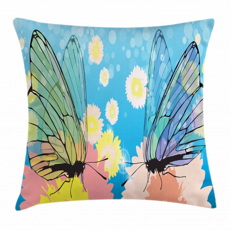 Butterflies on Flowers Pillow Cover