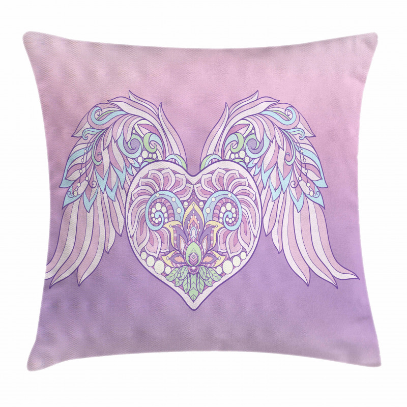 Floral Ornate Heart Pillow Cover