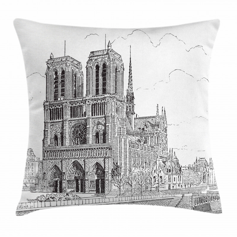 European Architecture Pillow Cover
