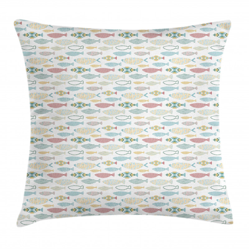 Geometric Style Sea Creatures Pillow Cover