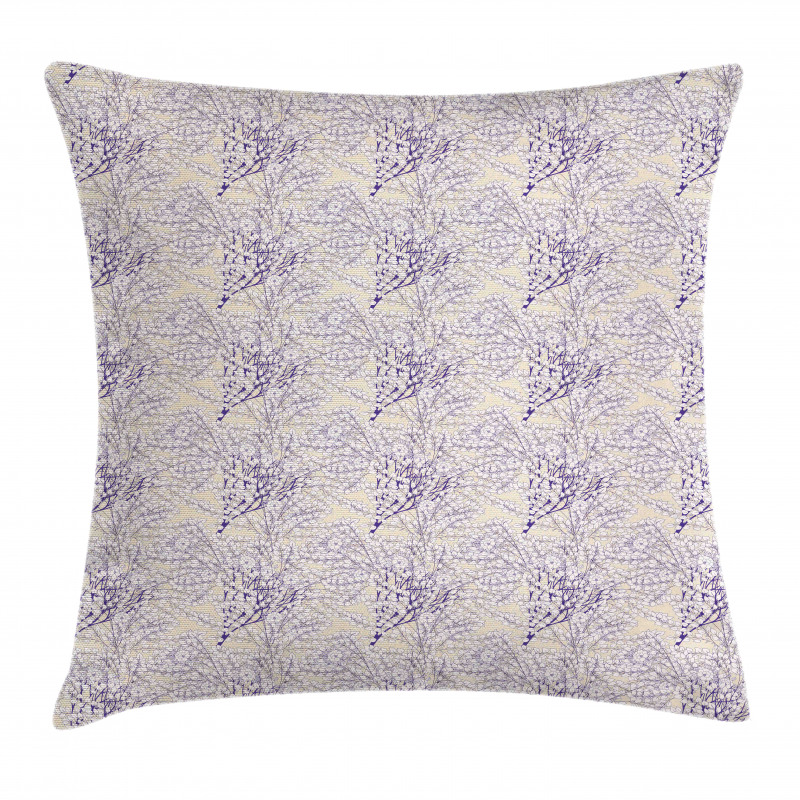 Antique Style Plants Pattern Pillow Cover