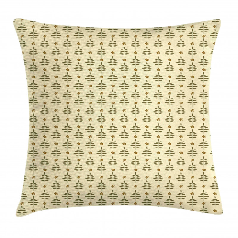 Foliage Leaves with Blossoms Pillow Cover