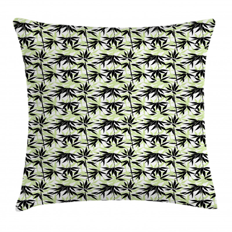 Eastern Bamboo Leaf Pattern Pillow Cover