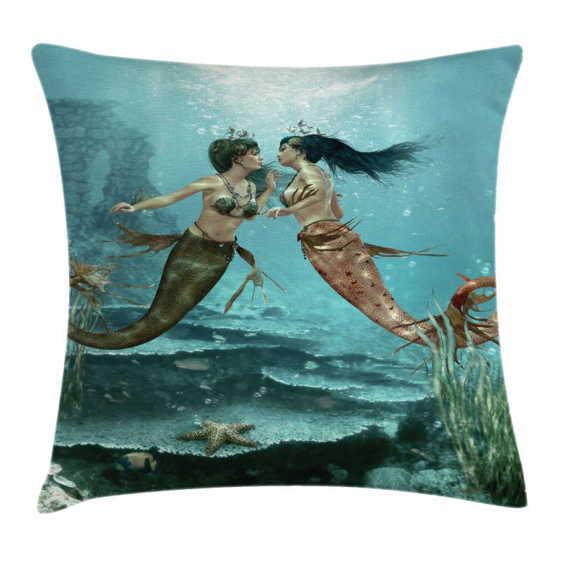 Sea Star and Seaweed Pillow Cover