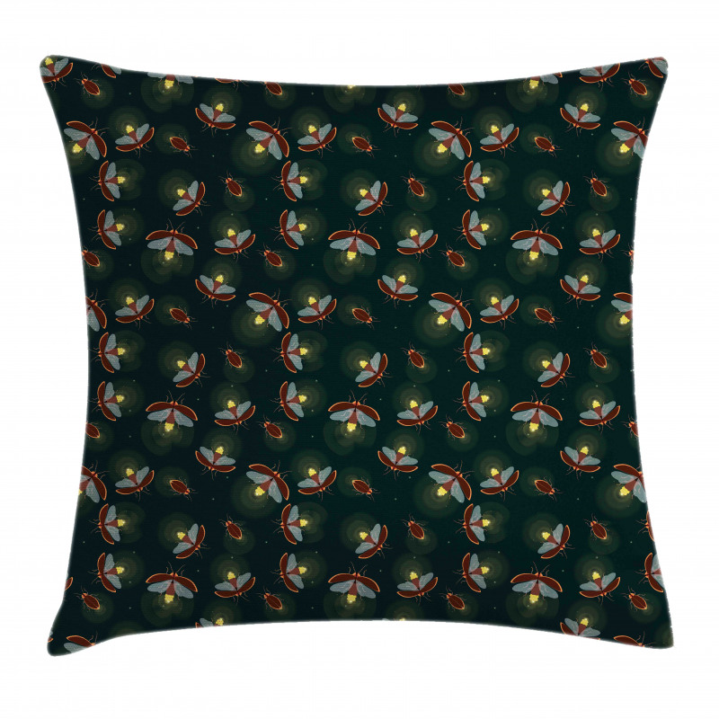 Night at Woodland Insects Pillow Cover
