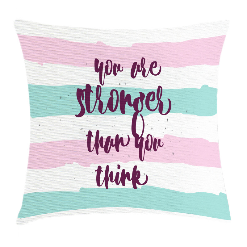 Watercolor Stripes Typography Pillow Cover