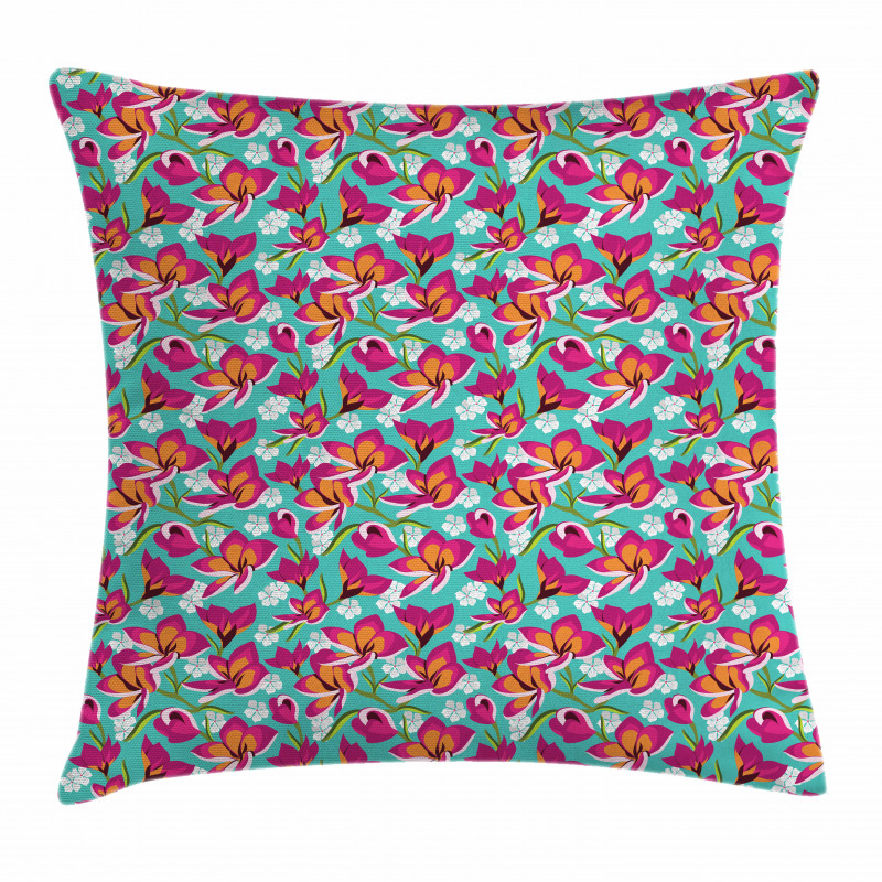 Exotic Floral Repetition Pillow Cover