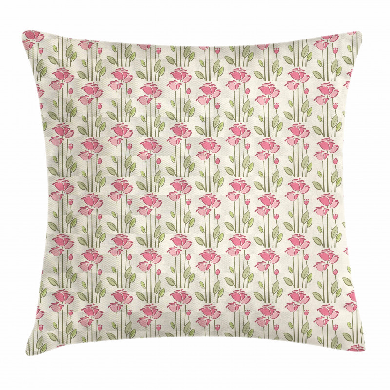 Pastel Roamnce with Flowers Pillow Cover