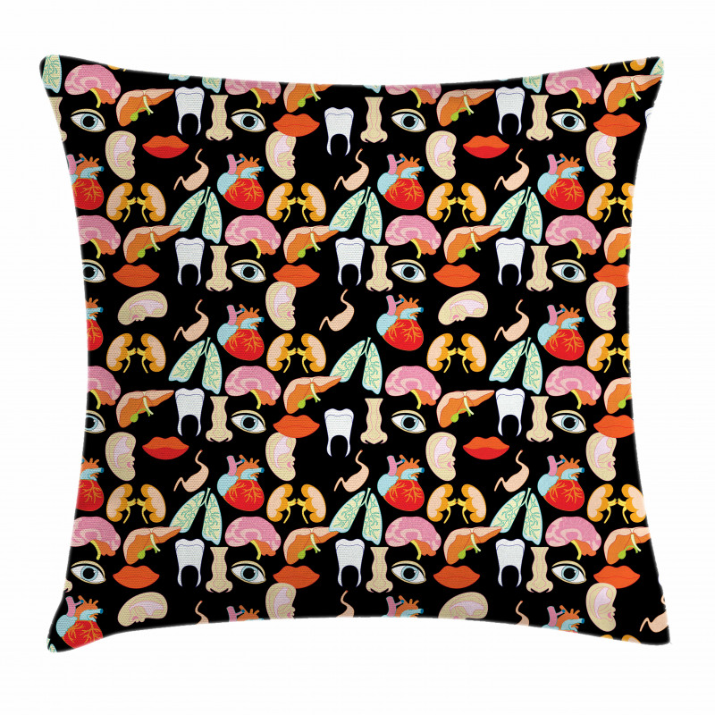 Human Parts Organs Pattern Pillow Cover