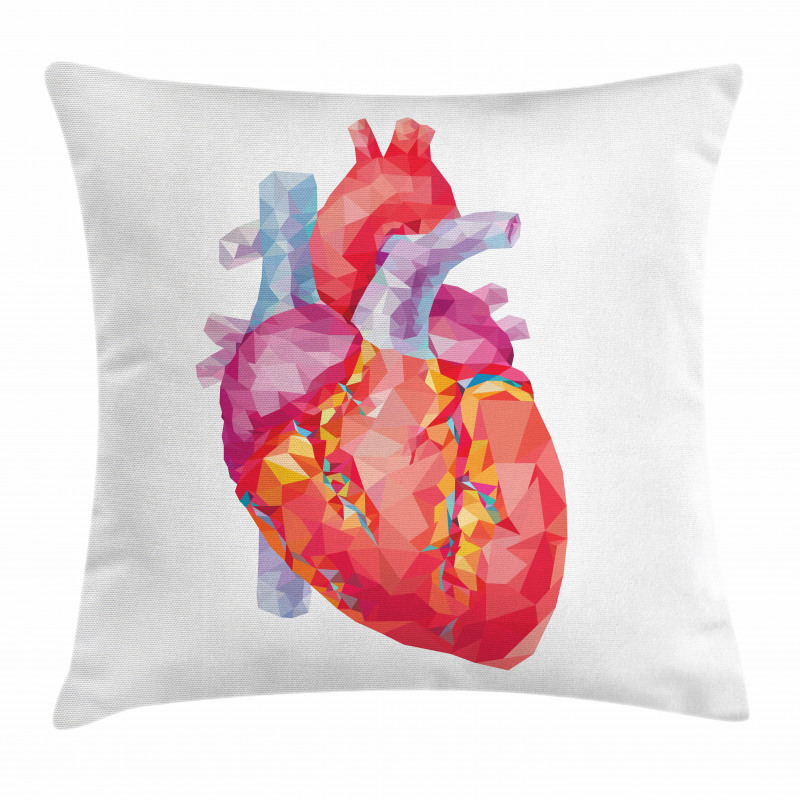 Polygon Art Human Heart Pillow Cover