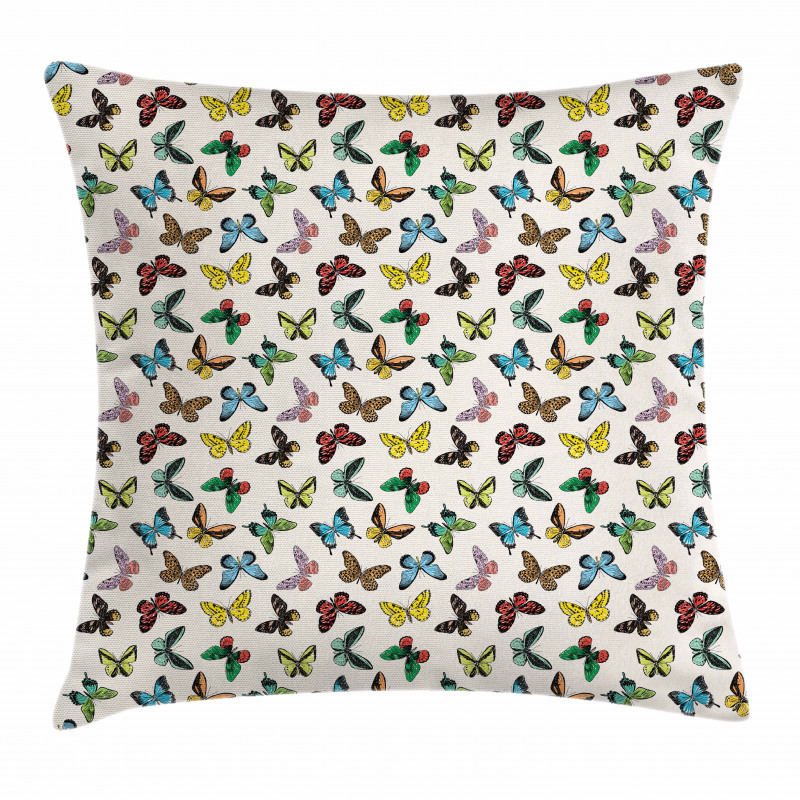 Colorful Butterflies Fun Pillow Cover