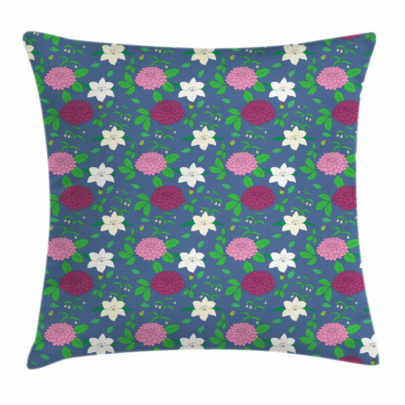 Bloosming Petals and Leaves Pillow Cover