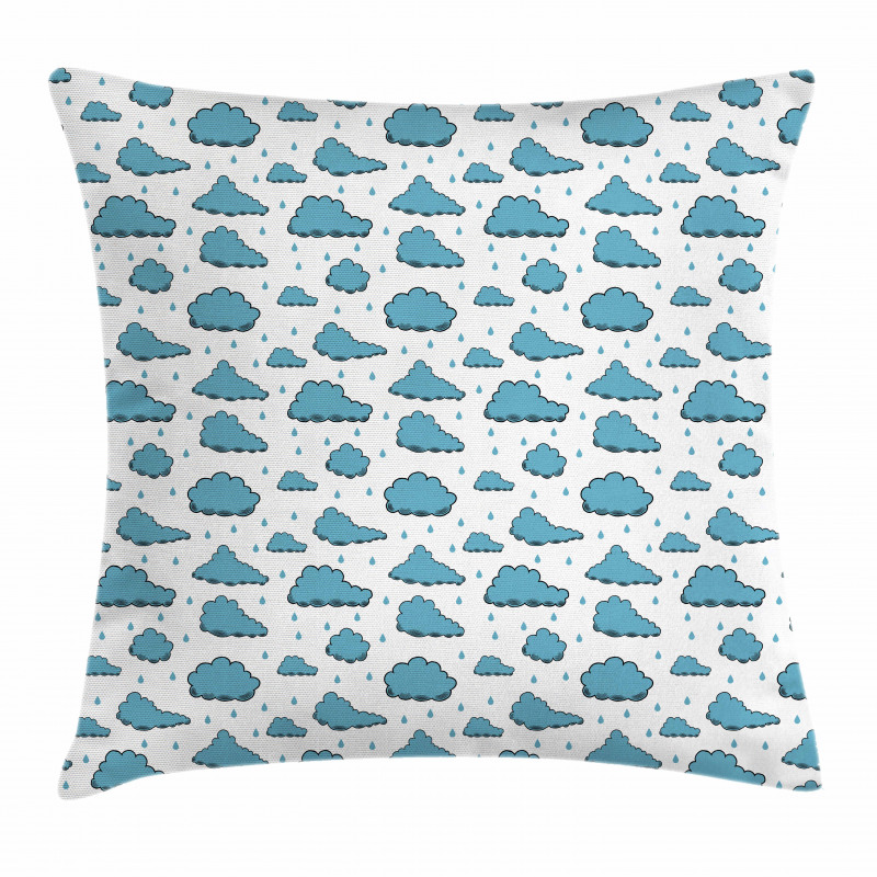 Rain Drops and Clouds Pillow Cover