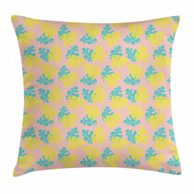 Pastel Monstera Pillow Cover