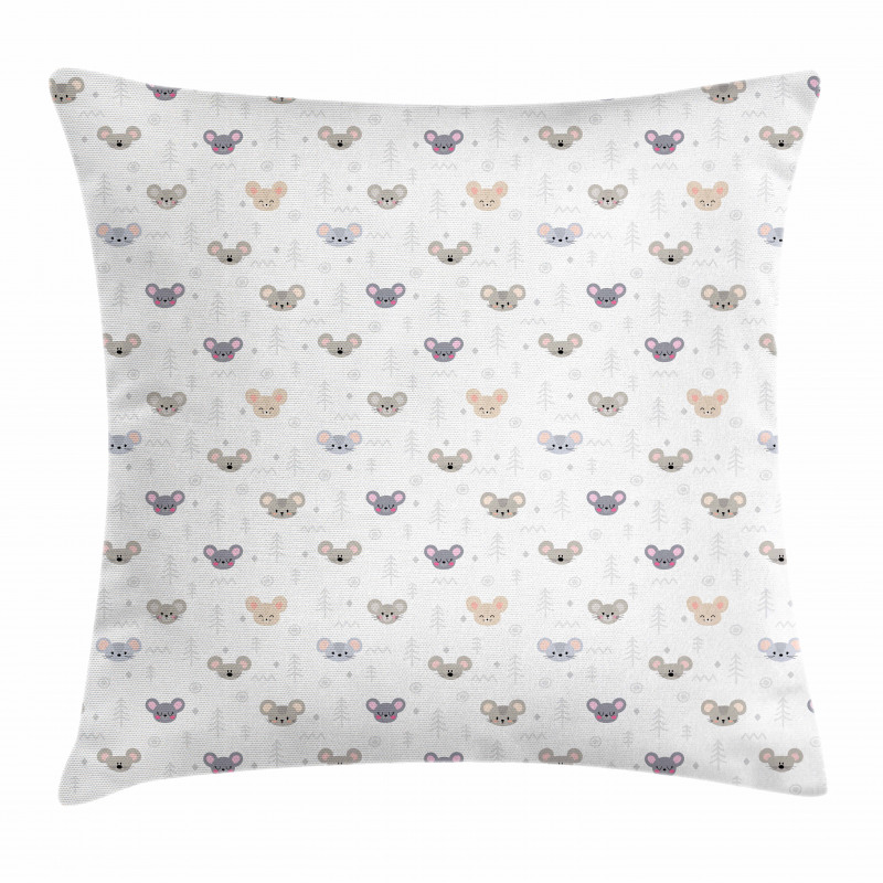 Cartoon Mice Heads Pillow Cover