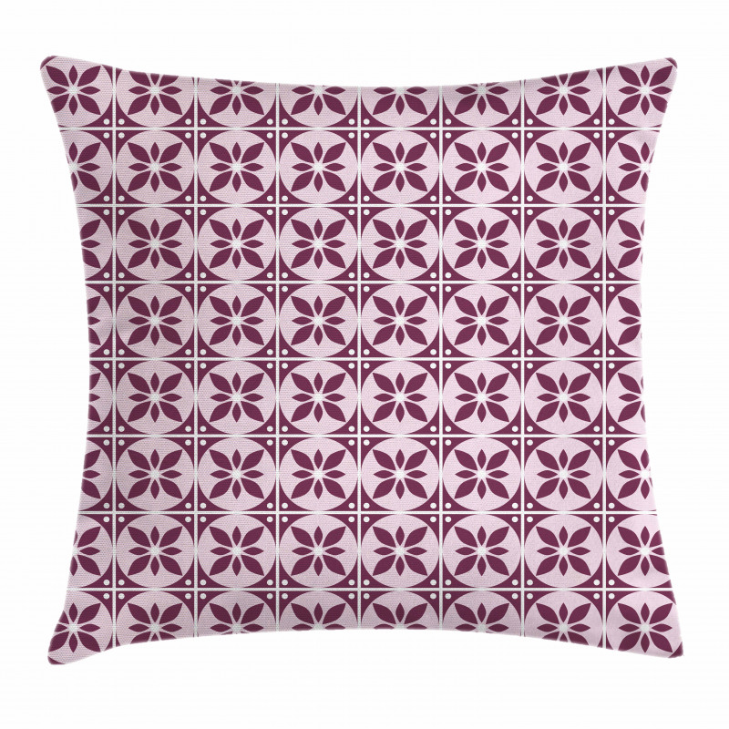 Vintage Tile Floral Pillow Cover