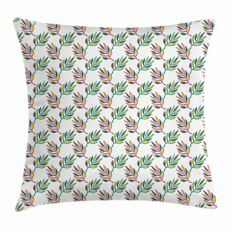 Symmetric Colorful Leaves Pillow Cover