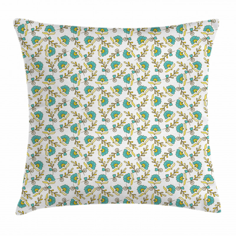 Repeating Floral Art Pillow Cover