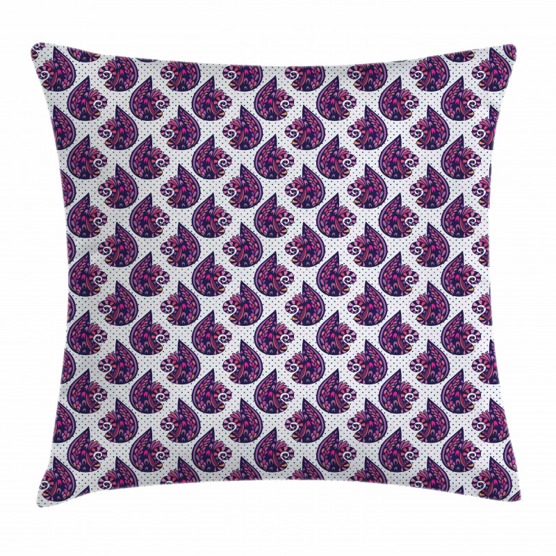 Abstract Motif Art on Dots Pillow Cover