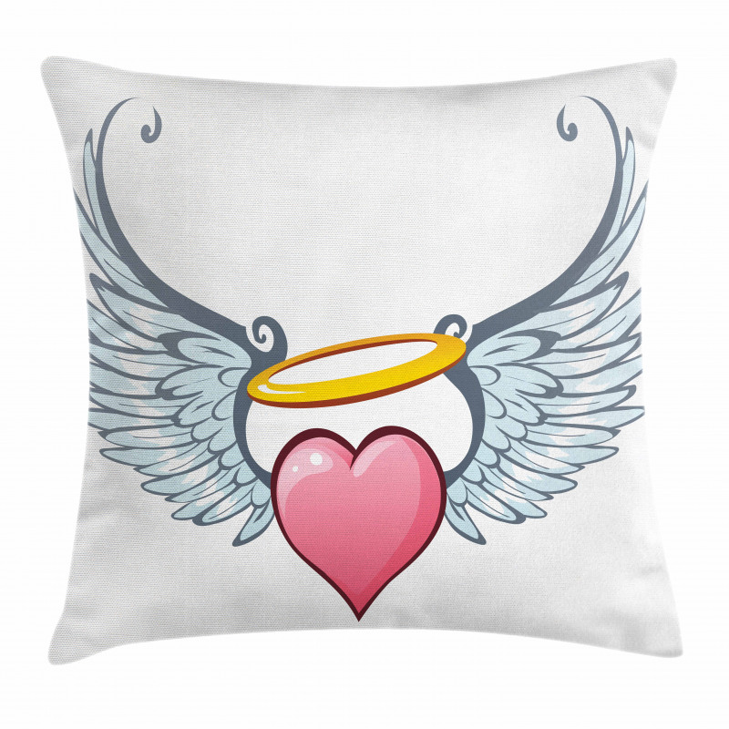 Valentines Day Winged Heart Pillow Cover