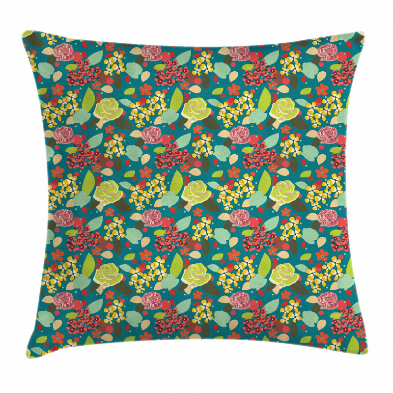 Vibrant Colored Flowers Pillow Cover