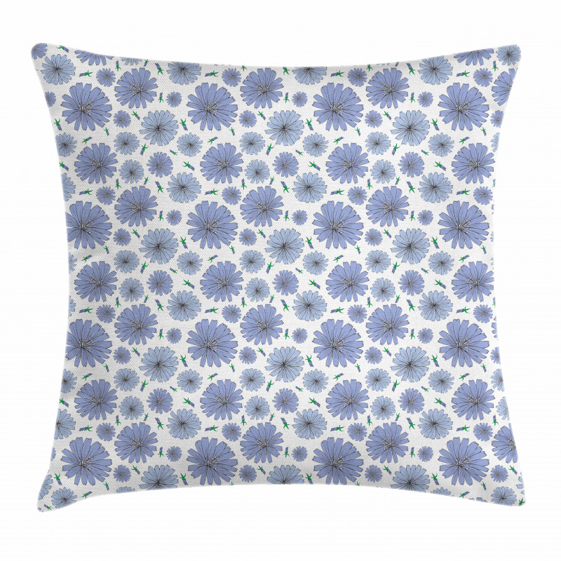 Chicory Flower Pattern Buds Pillow Cover