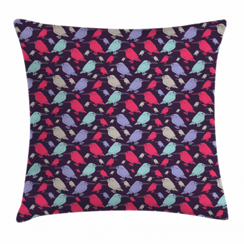 Vivid Kingfishers Pattern Pillow Cover