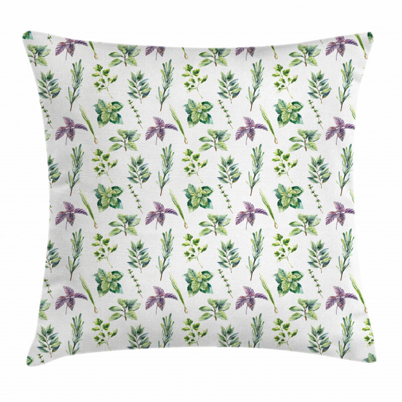 Watercolor Style Foliage Pillow Cover