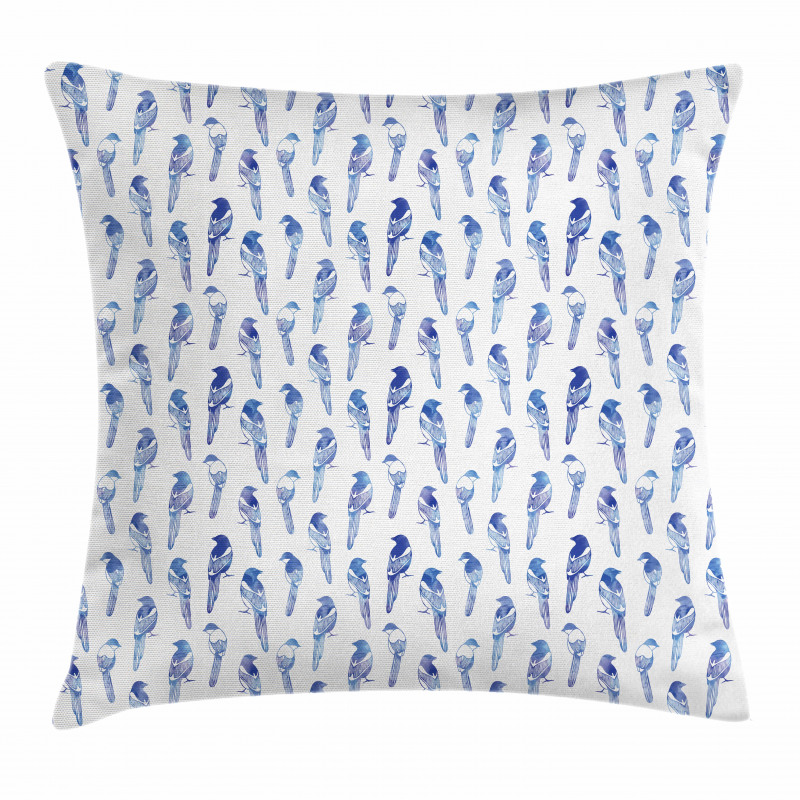 Long Tailed Sparrows Pattern Pillow Cover