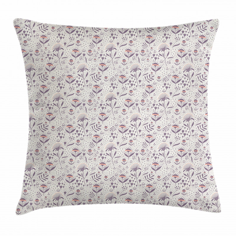 Blossom Pattern on Off White Pillow Cover