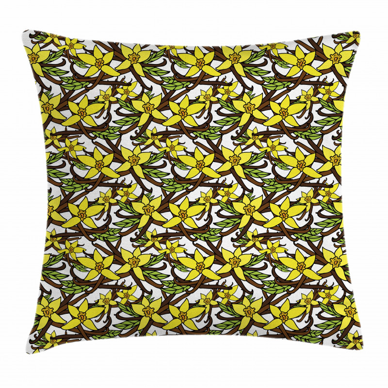 Ornamental Vanilla Flower Pillow Cover