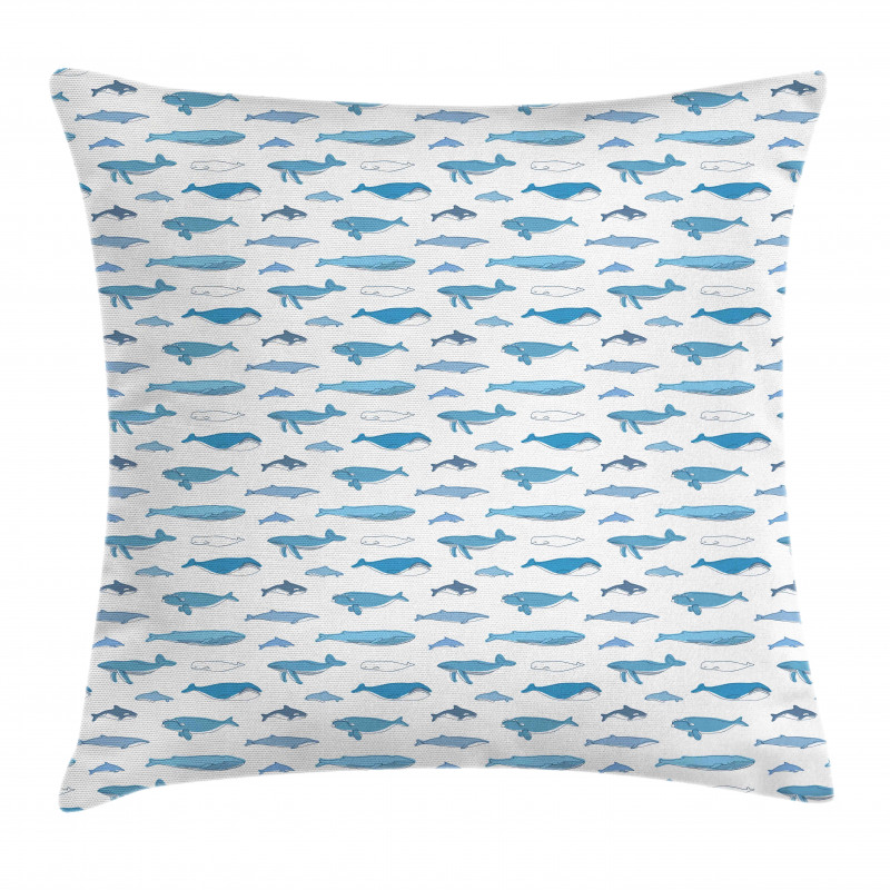 Hand Drawn Aquatic Mammal Pillow Cover