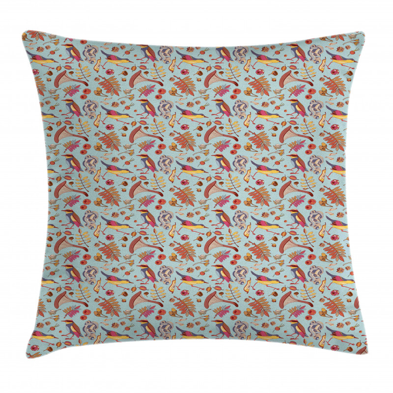 Cartoon Sparrows Mushroom Pillow Cover