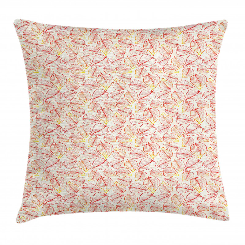 Leaf Pattern in Warm Colors Pillow Cover