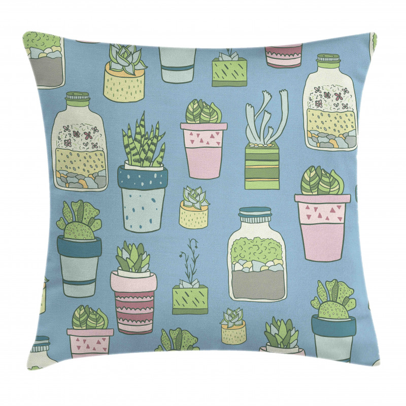 Houseplants Succulents Pillow Cover