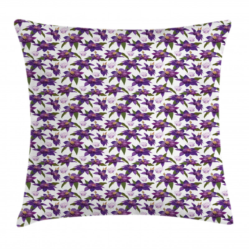 Clematis Blossoms Look Pillow Cover