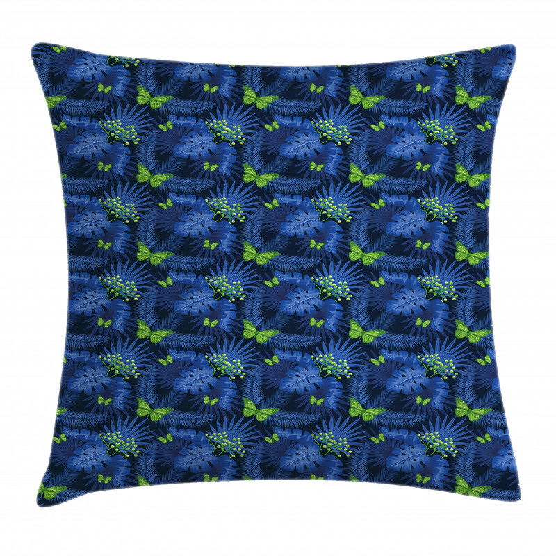 Jungle Plants Butterfly Fern Pillow Cover