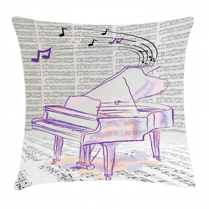 Hand Drawn Doodle Musical Pillow Cover