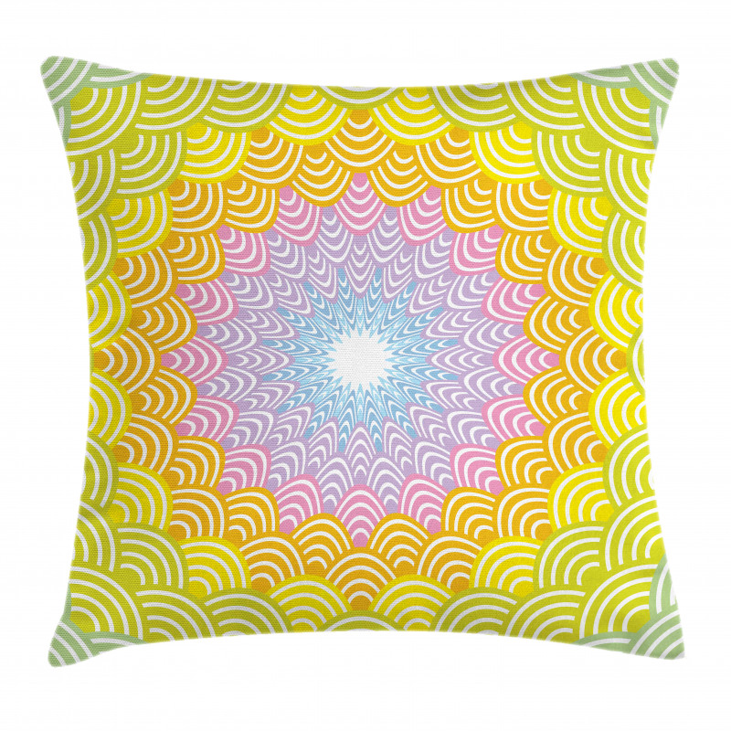 Round Wreath Colorful Pillow Cover